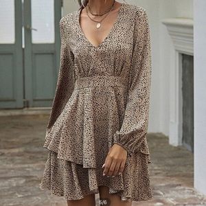 bishop sleeve dress dalmation mini